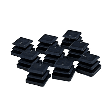 10-Pack Black PVC Cap Tips – 20x20mm Square Tube, UK Made, Finishing Caps