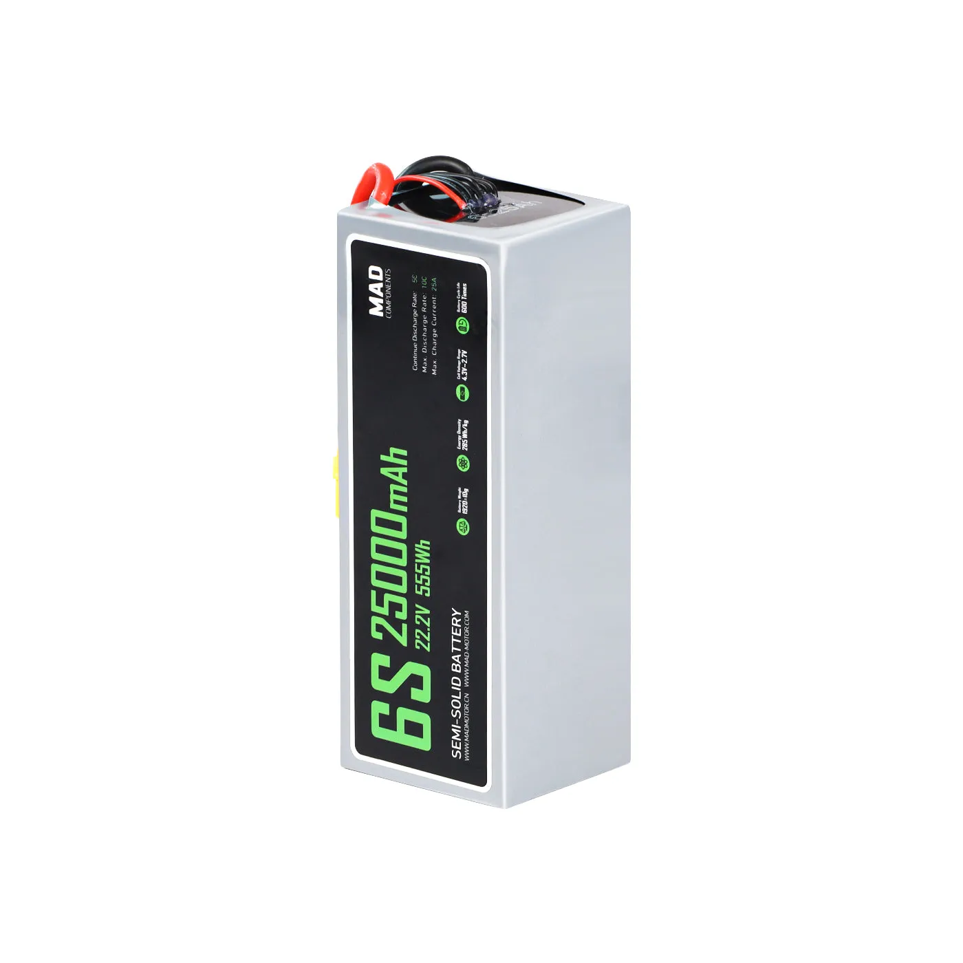 mad-25000mah-5c-222v-6s1p-high-power-density-light-weight-drone-semi-solid-state-lithium-battery
