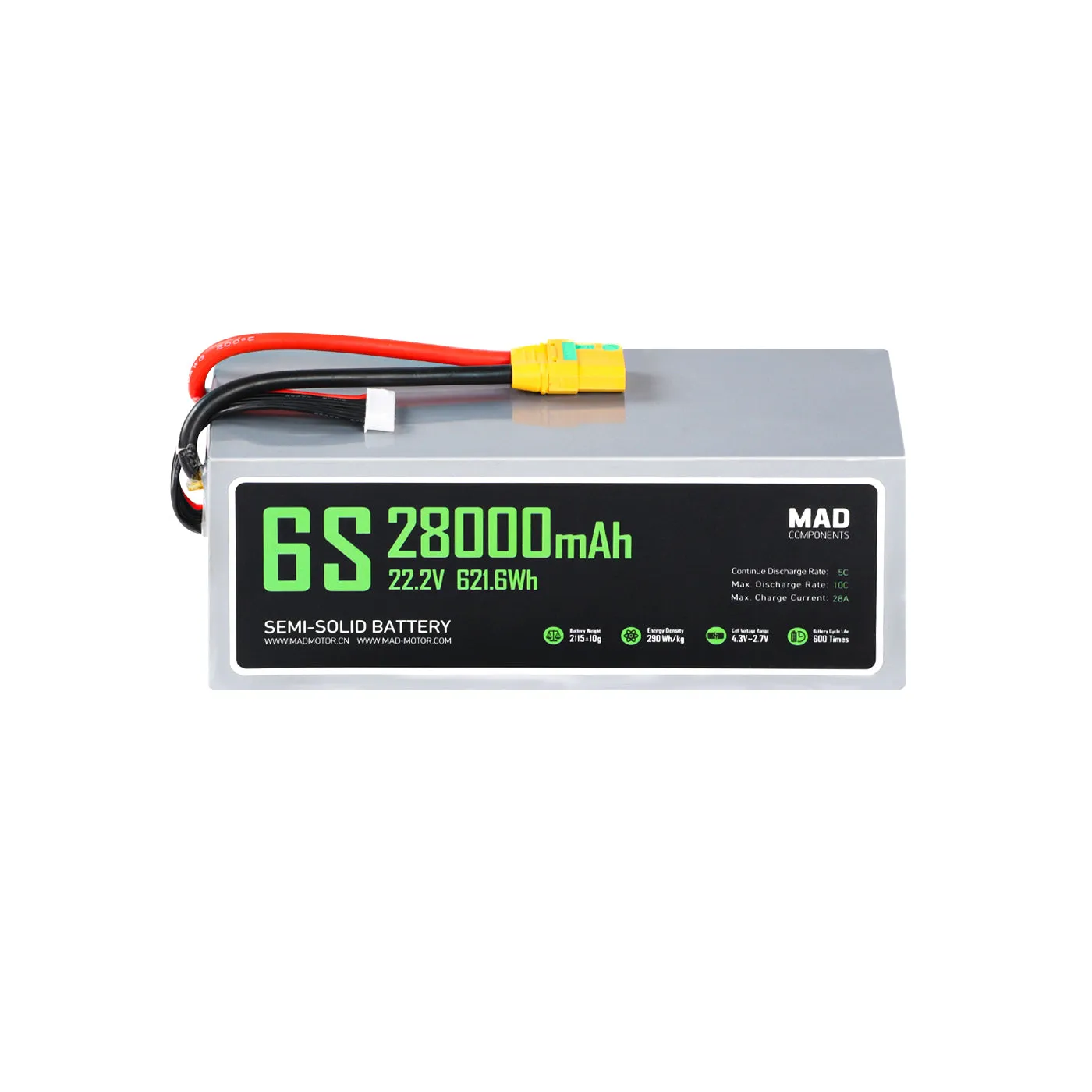 mad-28000mah-5c-222v-6s1p-high-power-density-light-weight-drone-semi-solid-state-lithium-battery