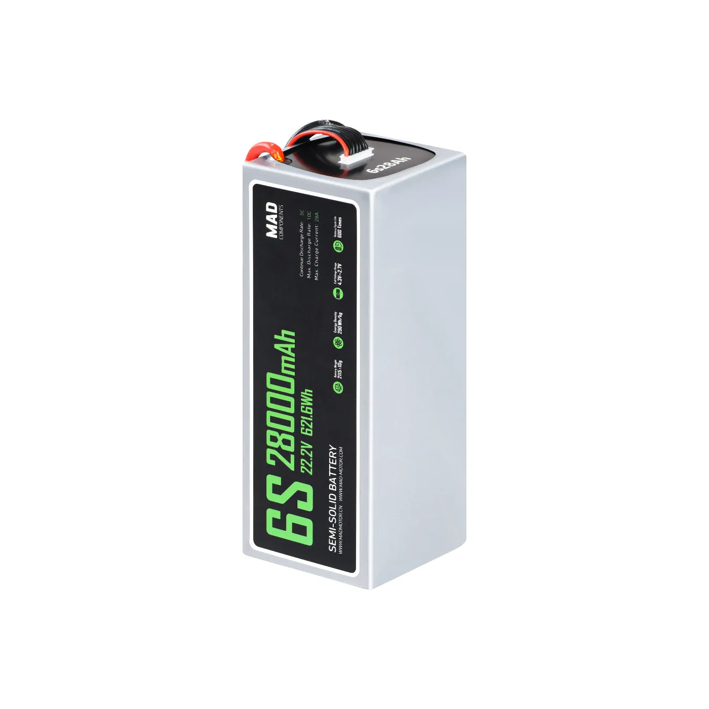 mad-28000mah-5c-222v-6s1p-high-power-density-light-weight-drone-semi-solid-state-lithium-battery
