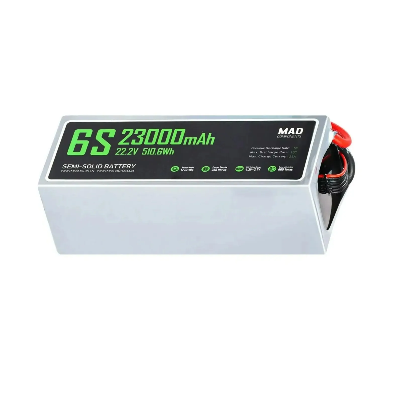 mad-23000mah-5c-222v-6s1p-high-power-density-light-weight-drone-semi-solid-state-lithium-battery
