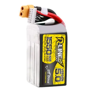 Tattu r-line v5.0 1550mah 6s 150c lipo battery with xt60 plug at