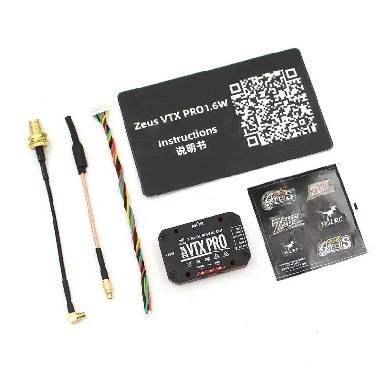 hglrc-zeus-vtx-pro-16w-58ghz-40ch-adjustable-fpv-transmitter-with-adapter-cable