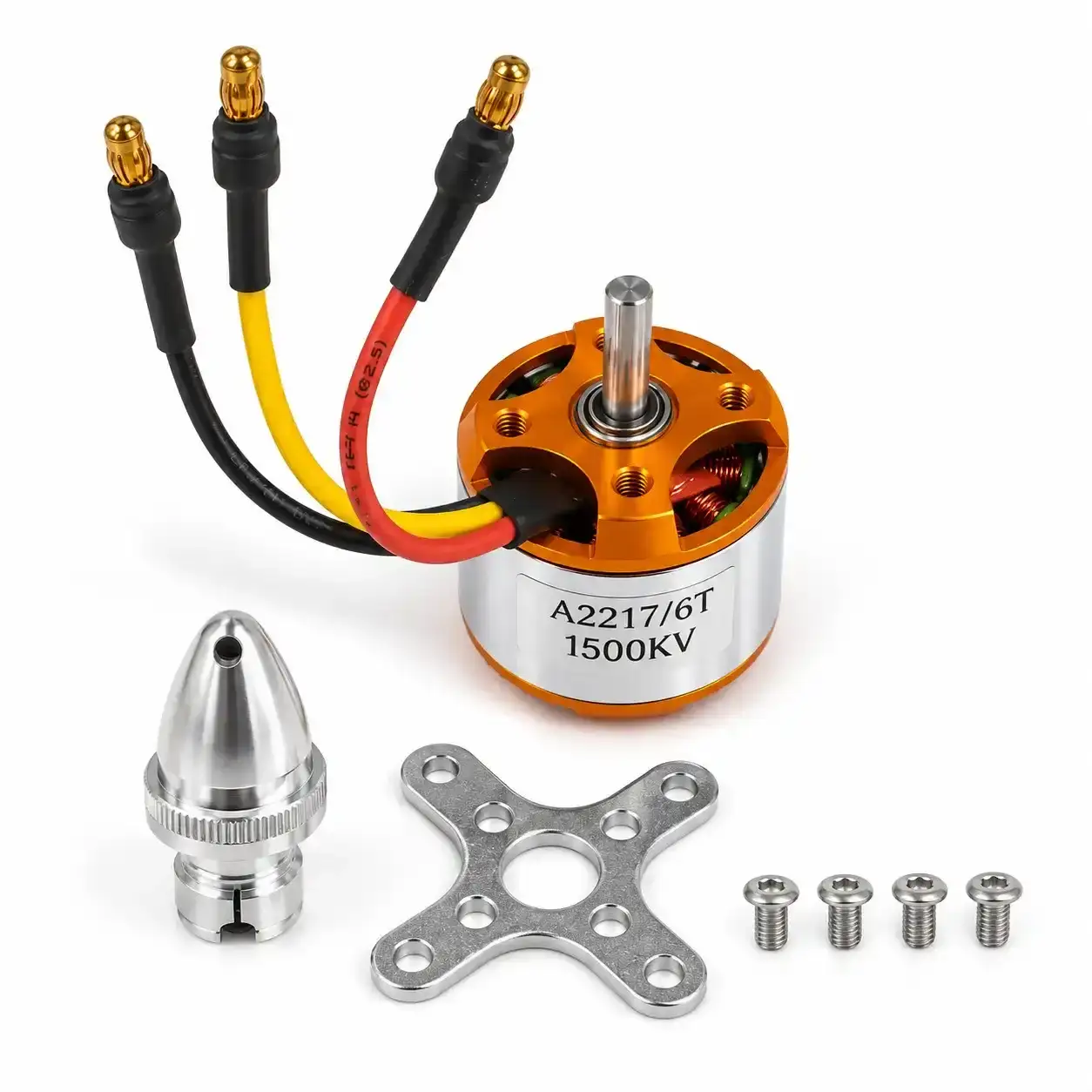 A2217 6T 1500KV BLDC Brushless DC Motor for Marine RC Boat with Soldered Connector