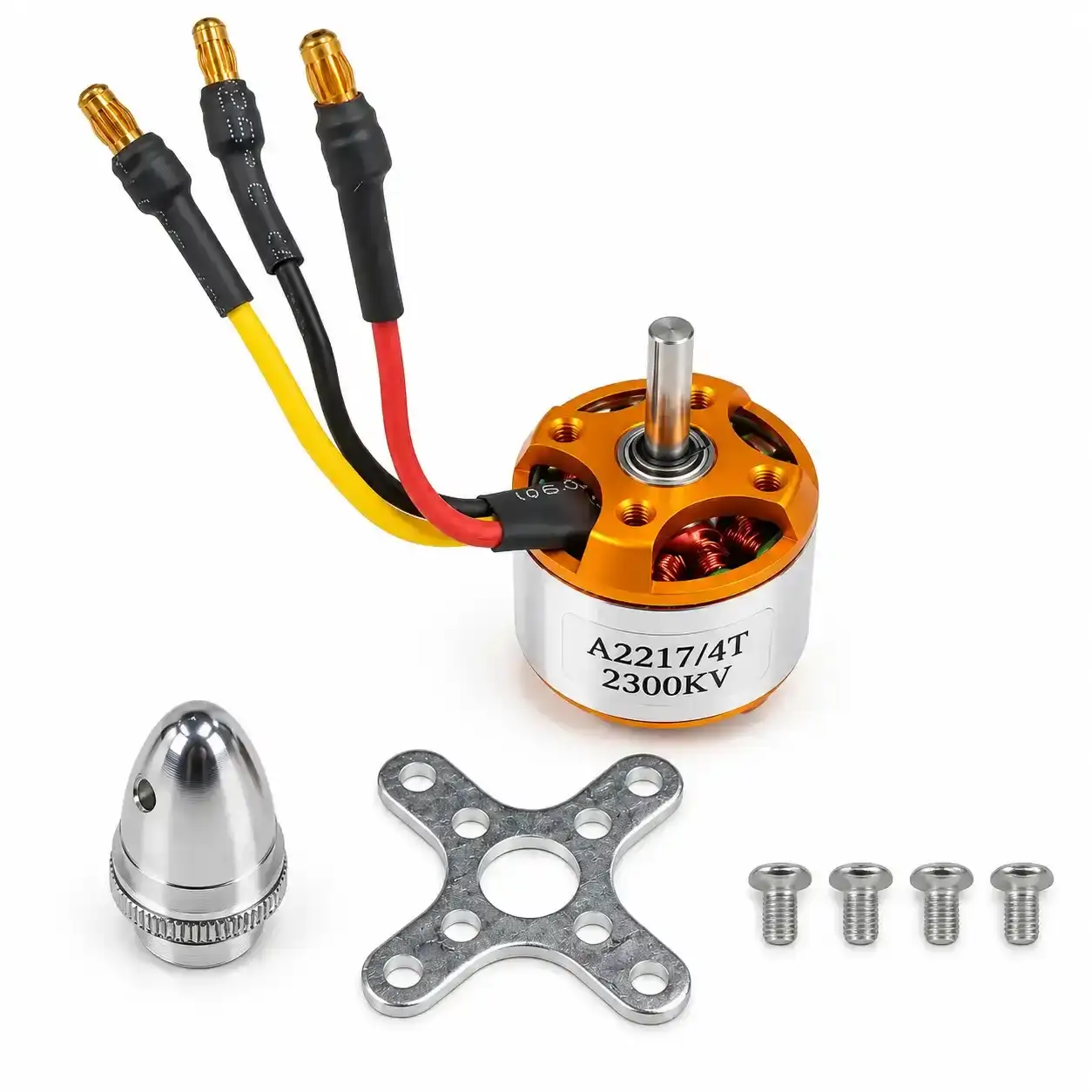 A2217 4T 2300 KV BLDC Brushless DC Motor for Marine RC Boat with Soldered Connector 