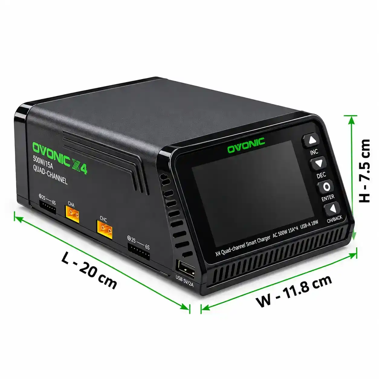 Ovonic X4 500W 4-Channel Smart RC Charger Precision Power for Demanding RC Enthusiasts