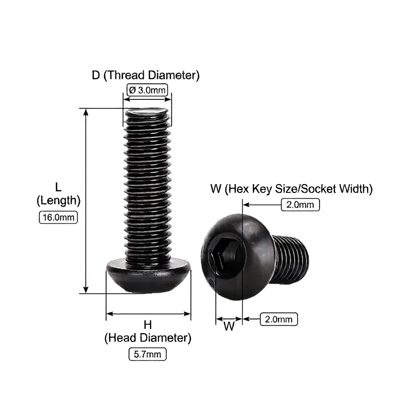 m316-grade-round-head-hex-socket-head-cap-screws-carban-steel-black-pack-of-10pcs
