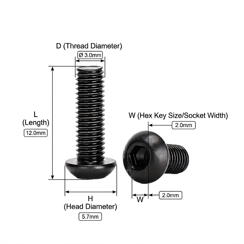 m312-mm-grade-round-head-hex-socket-head-cap-screws-carban-steel-black-pack-of-10pcs